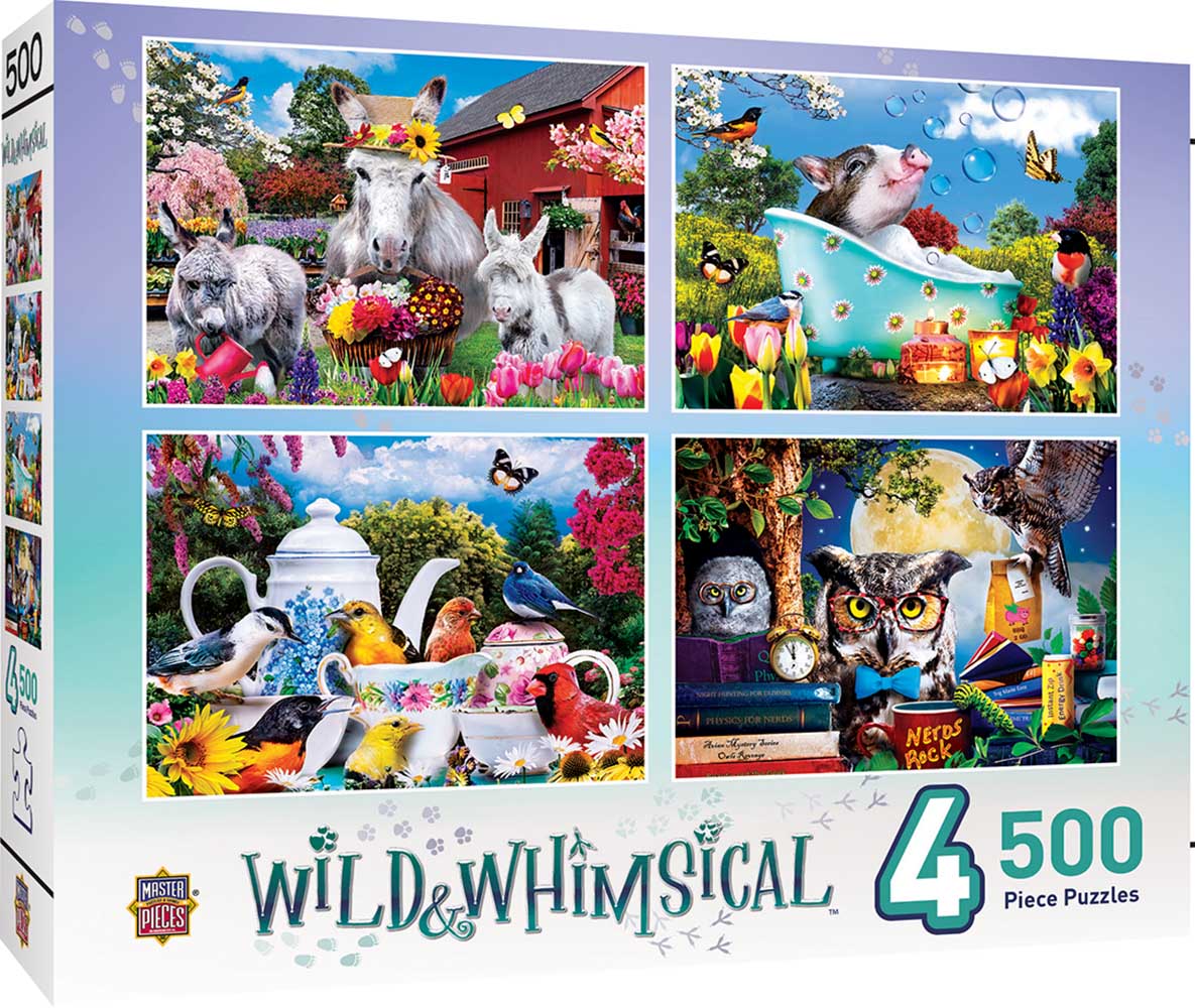 Wild & Whimsical - 4-Pack - Scratch and Dent Animals Jigsaw Puzzle