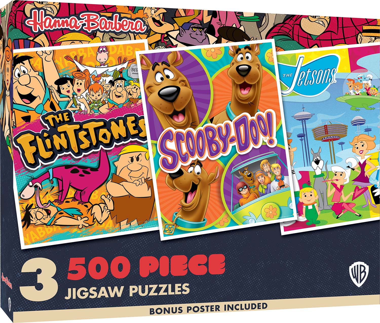 3 Pack - Hanna-Barbera 500 Piece Puzzles - Scratch and Dent, 500 Pieces ...