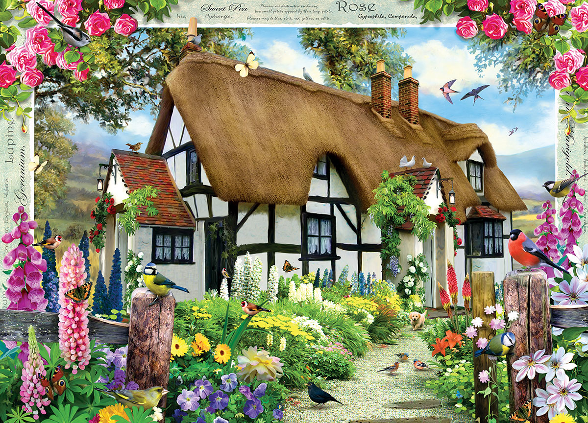Rose Cottage - Scratch and Dent Flower & Garden Jigsaw Puzzle