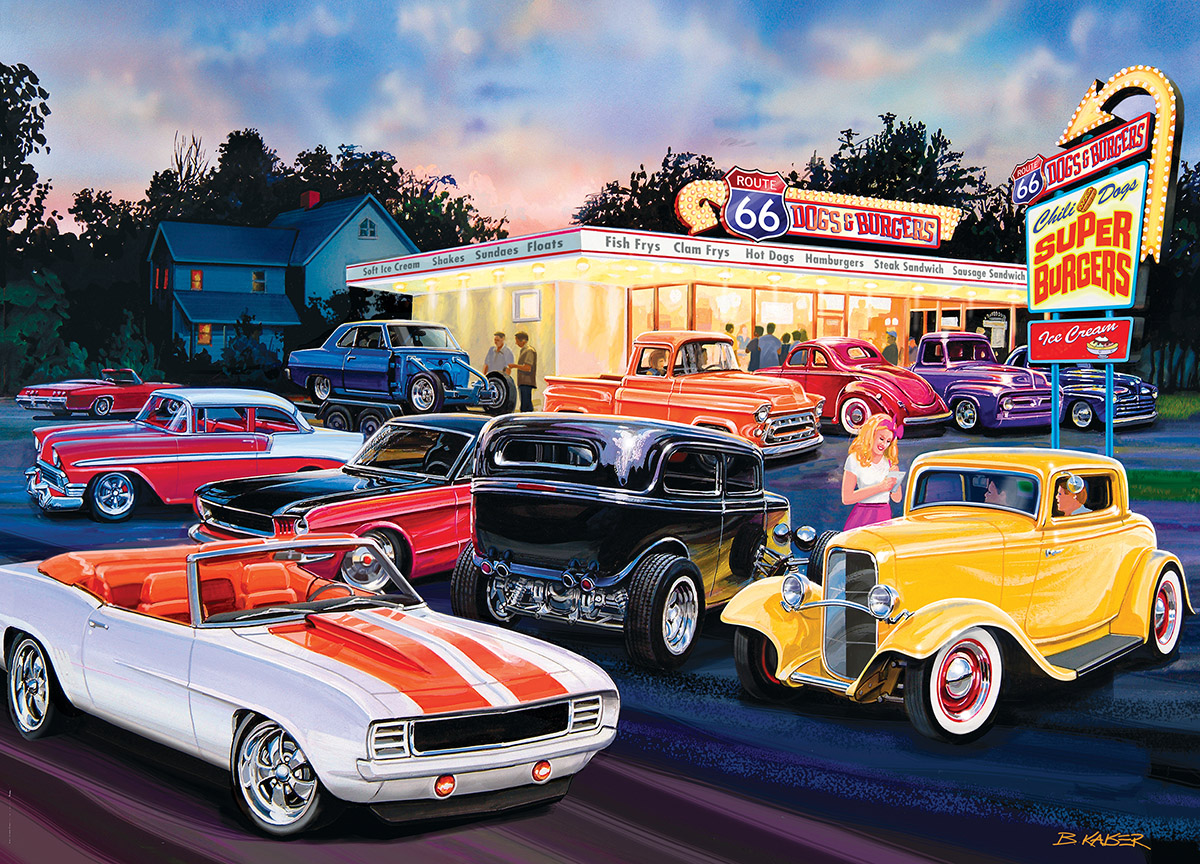 Dogs & Burgers - Scratch and Dent Vehicles Jigsaw Puzzle