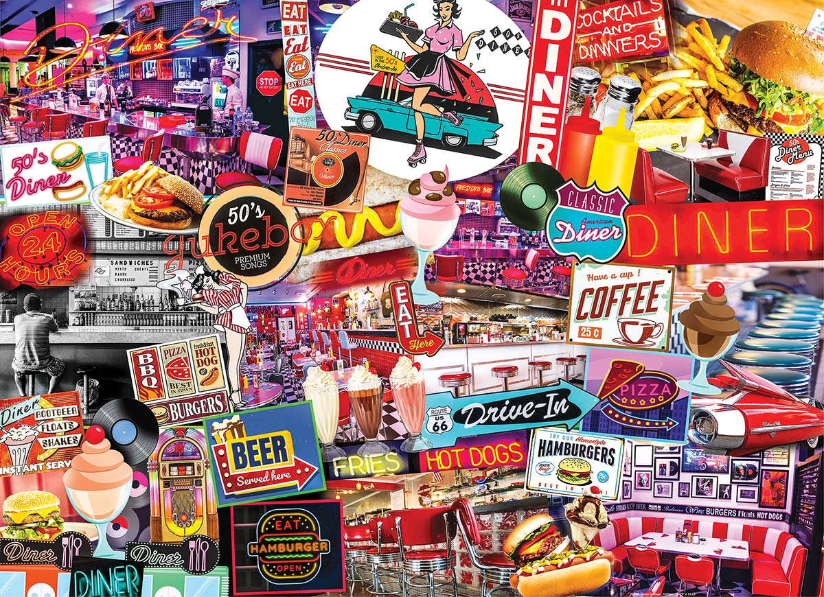 Quick Stop Diner - Scratch and Dent Nostalgic & Retro Jigsaw Puzzle