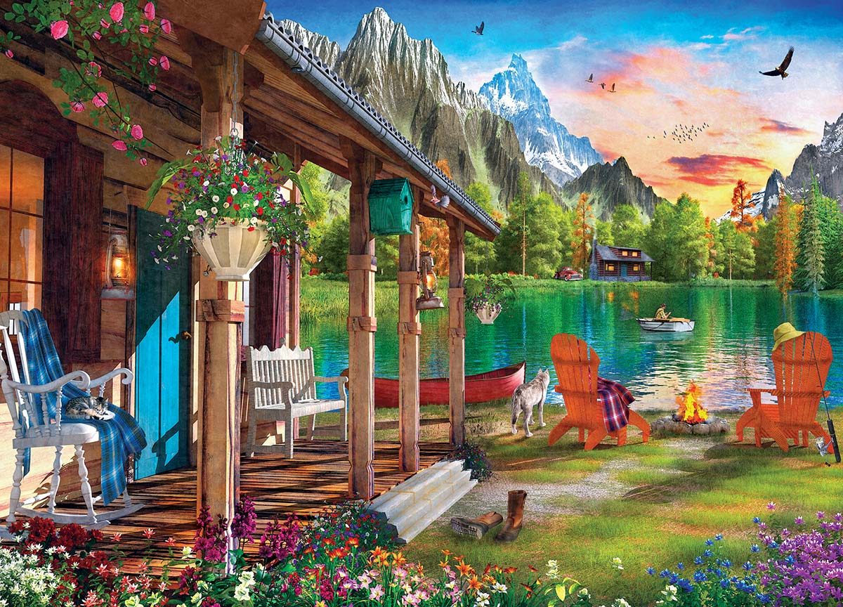 Evening on the Lake - Scratch and Dent Mountain Jigsaw Puzzle