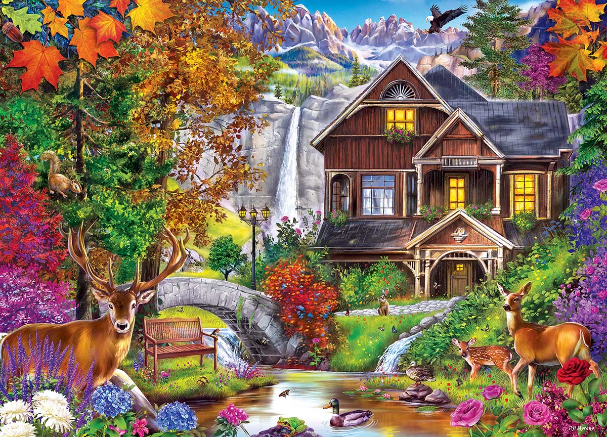 Waterfall In Deep Forest Waterfall Jigsaw Puzzle By Educa