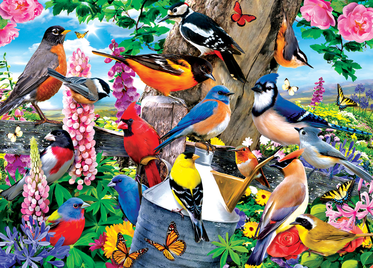 Spring Gathering - Scratch and Dent Birds Jigsaw Puzzle