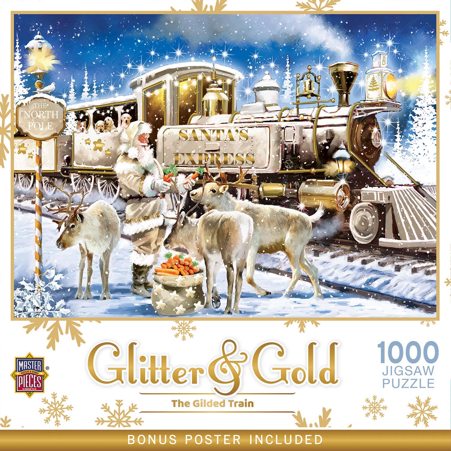 Glitter & Gold - The Guilded Train Winter Glitter / Shimmer / Foil Puzzles