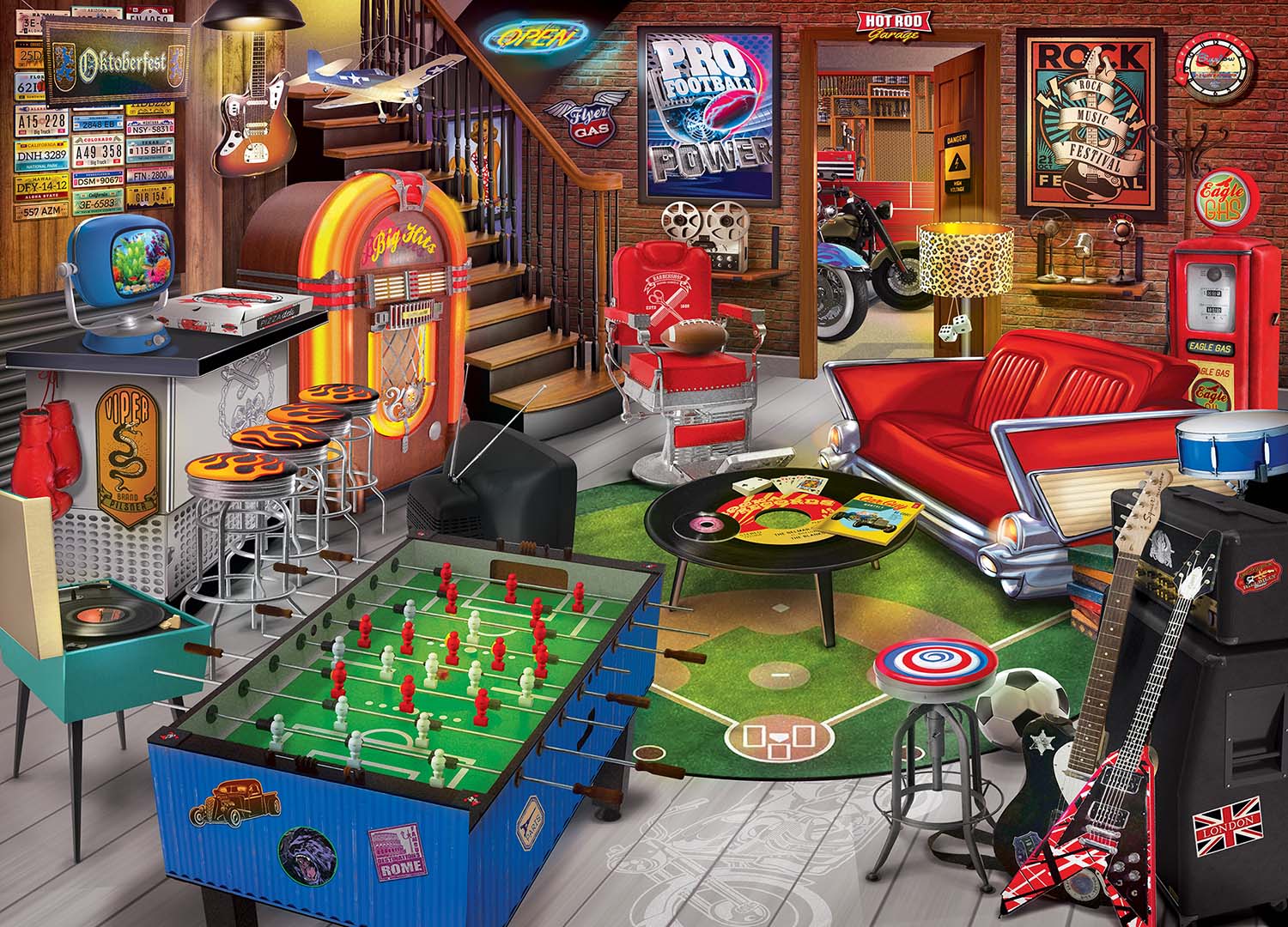Man Caves - Basement Bliss Father's Day Jigsaw Puzzle