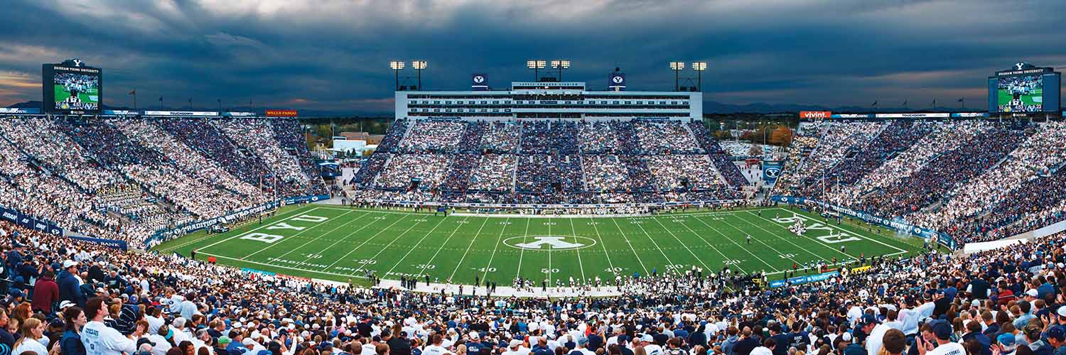 BYU Cougars NCAA Stadium Panoramics Center View - Scratch and Dent Sports Jigsaw Puzzle