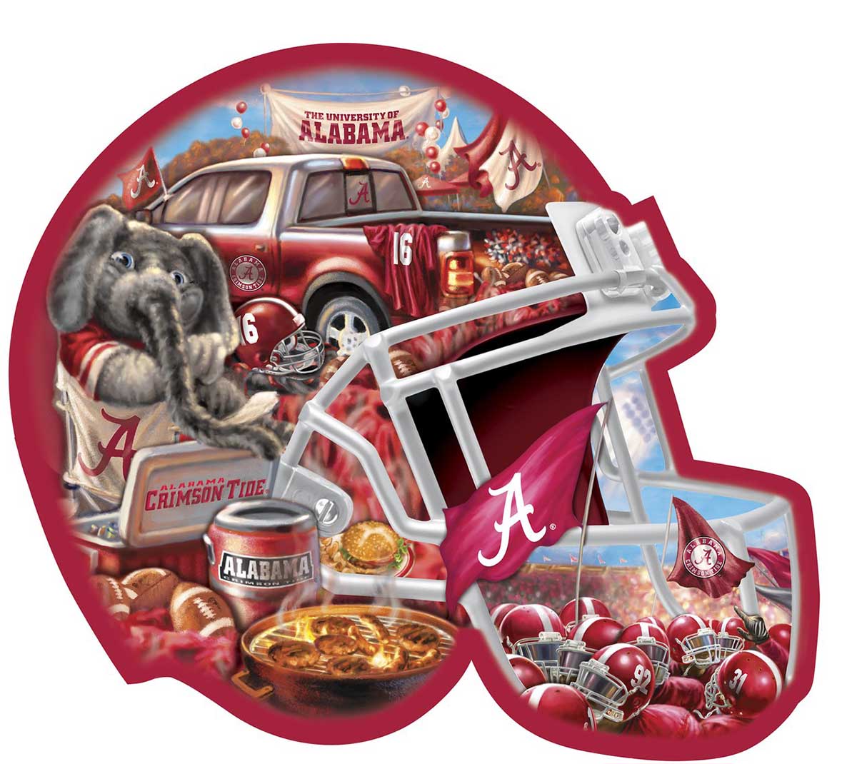 Alabama Helmet Shaped Puzzle - Scratch and Dent Sports Shaped Puzzle