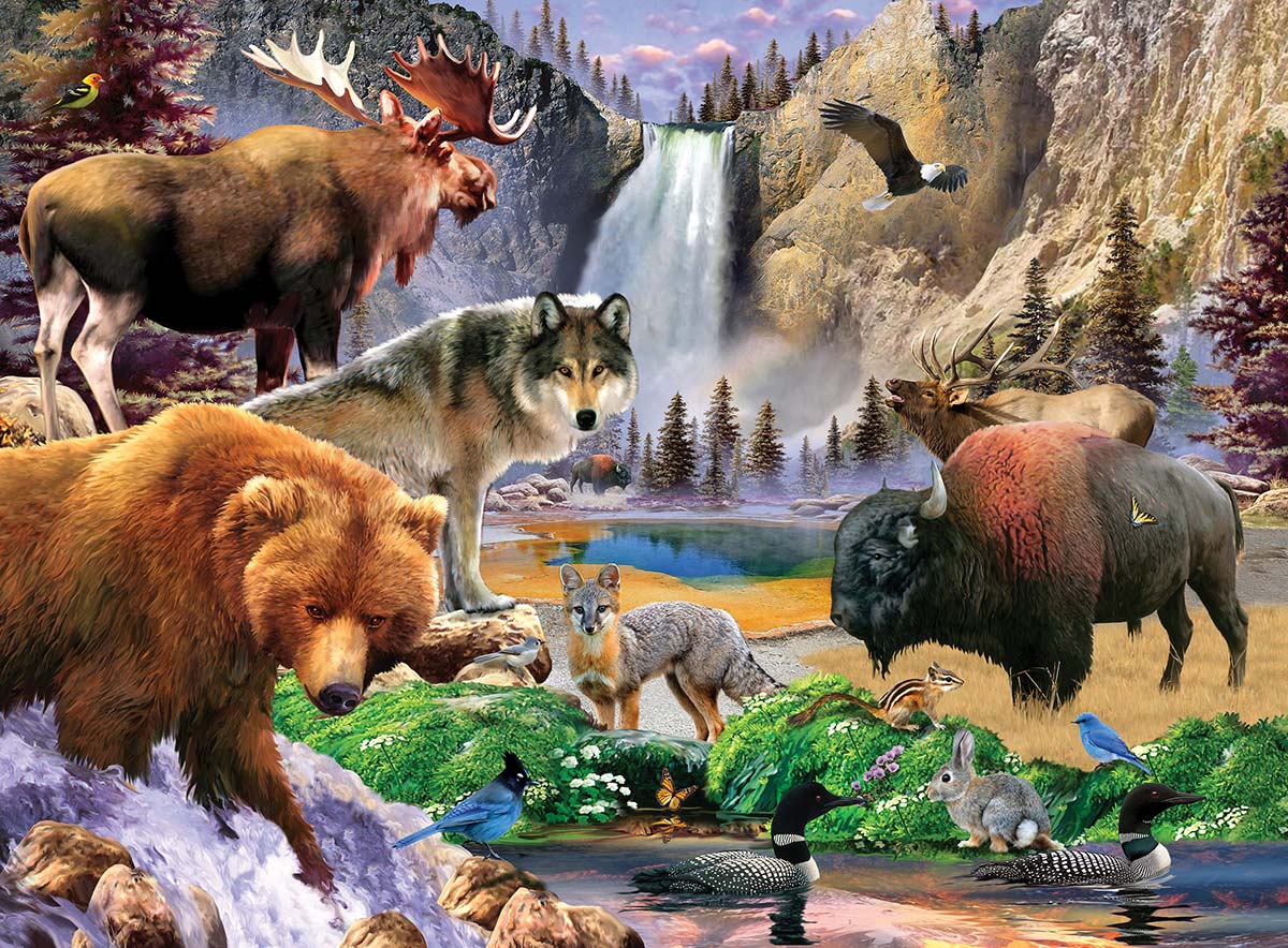 Yellowstone National Park Forest Animal Jigsaw Puzzle