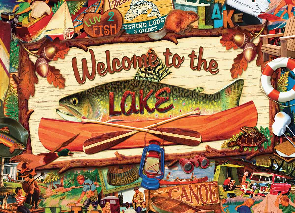 Welcome to the Lake Nostalgic & Retro Jigsaw Puzzle