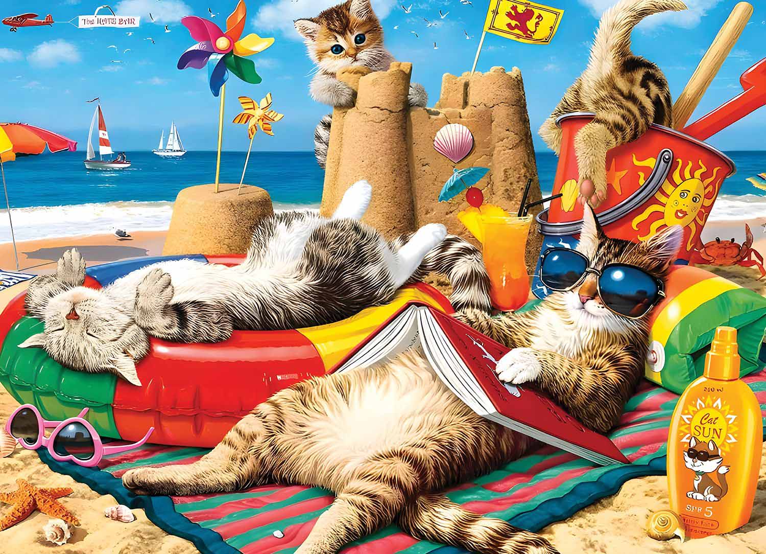 Beach Cats Cats Jigsaw Puzzle