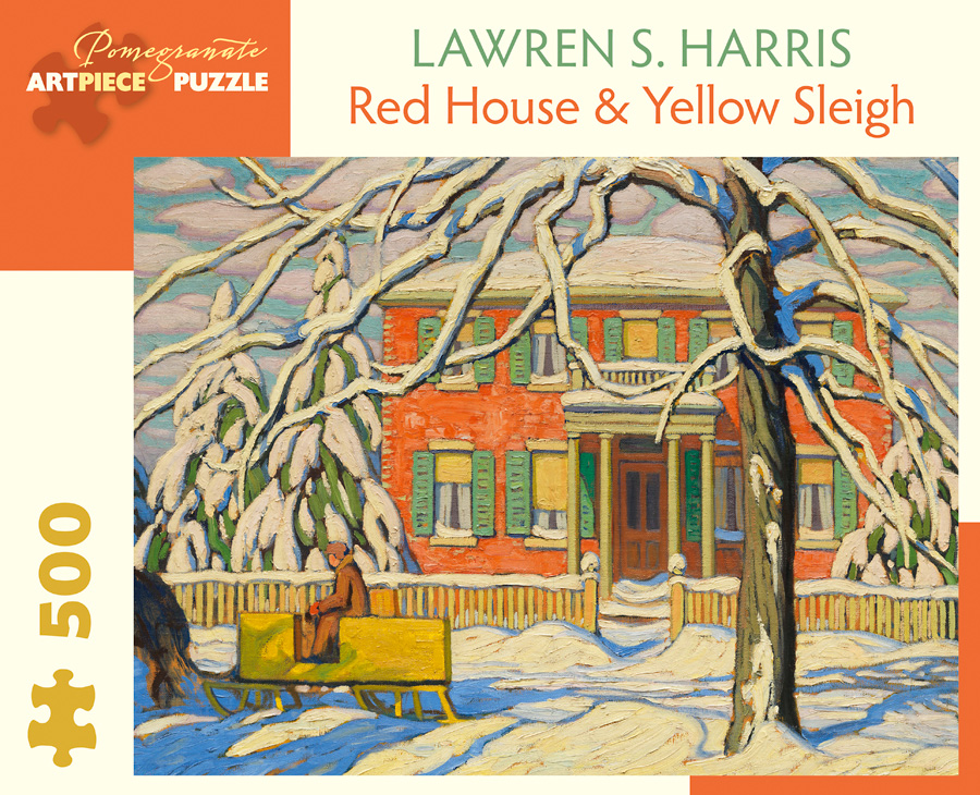 Red House And Yellow Sleigh Winter Jigsaw Puzzle