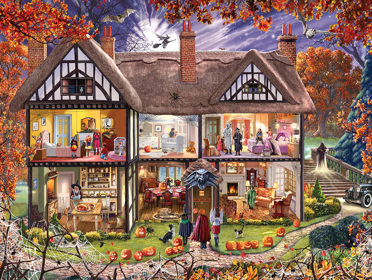 Things in the Night Halloween Round Jigsaw Puzzle By SunsOut