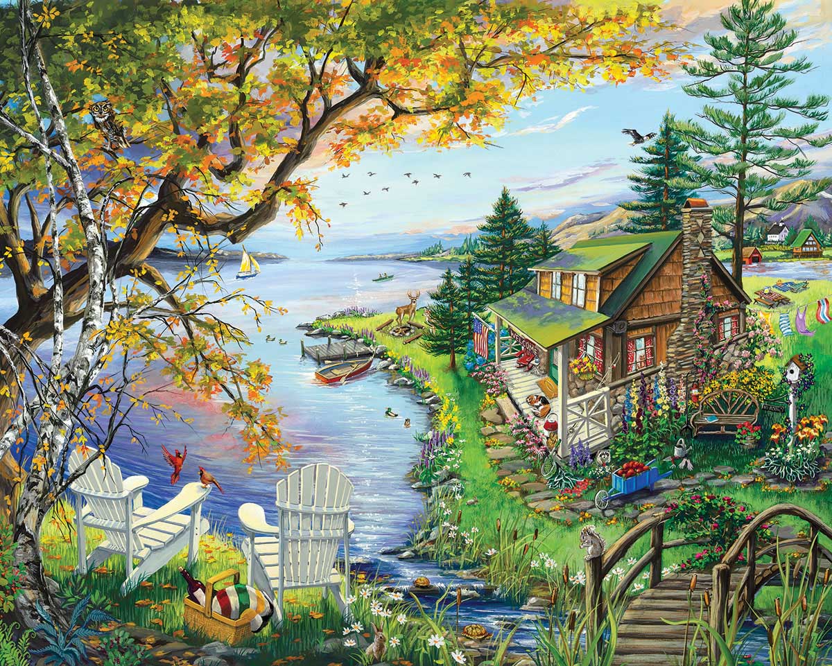 The Fishing Hut Cabin & Cottage Jigsaw Puzzle By Vermont Christmas Company