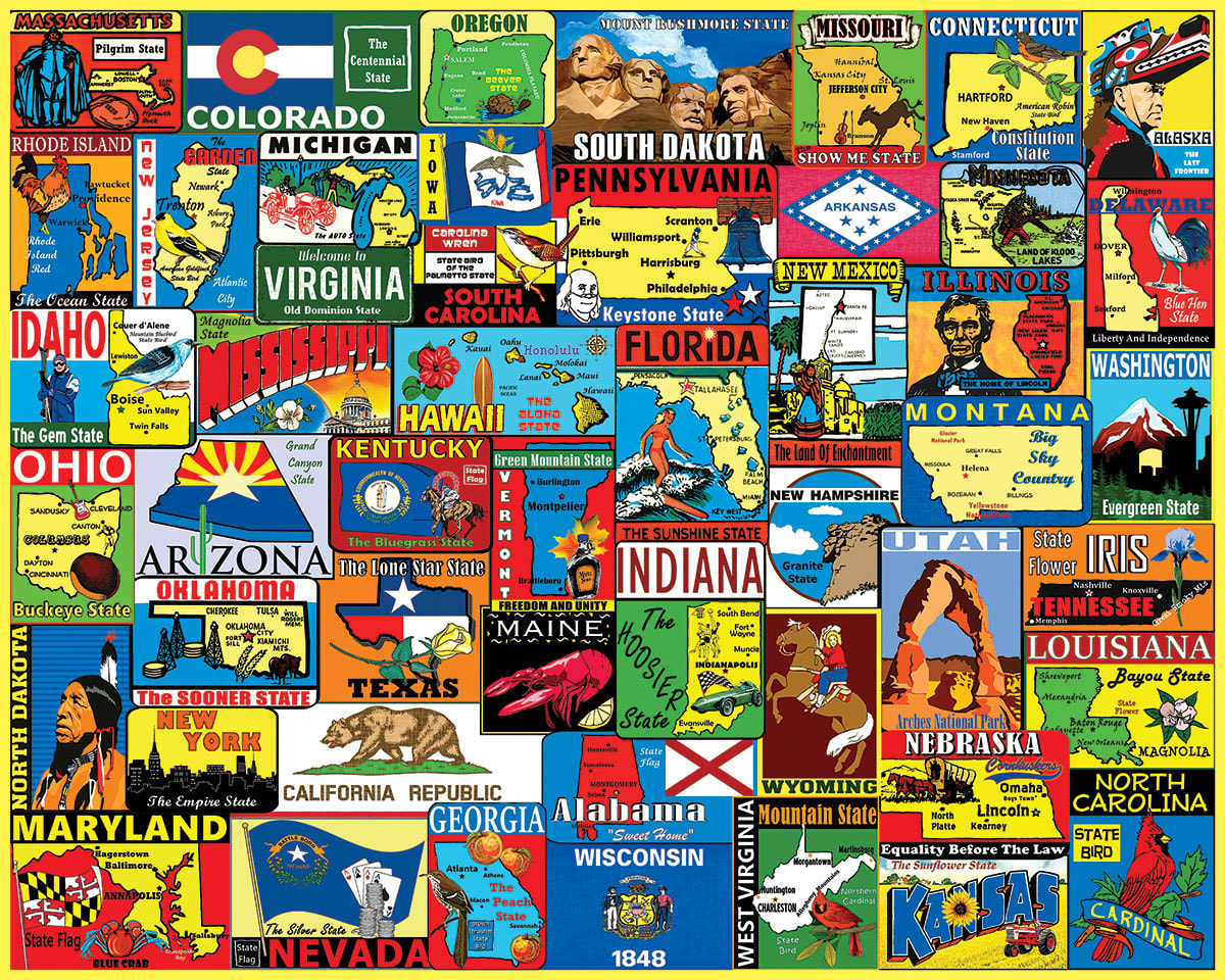 State Stickers Collage
