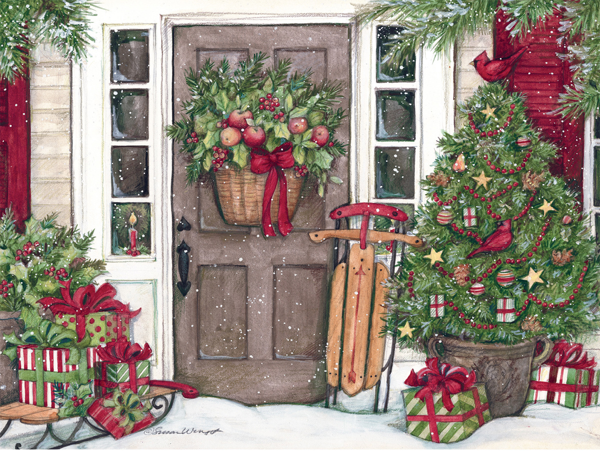Holiday Door - Scratch and Dent Winter Jigsaw Puzzle