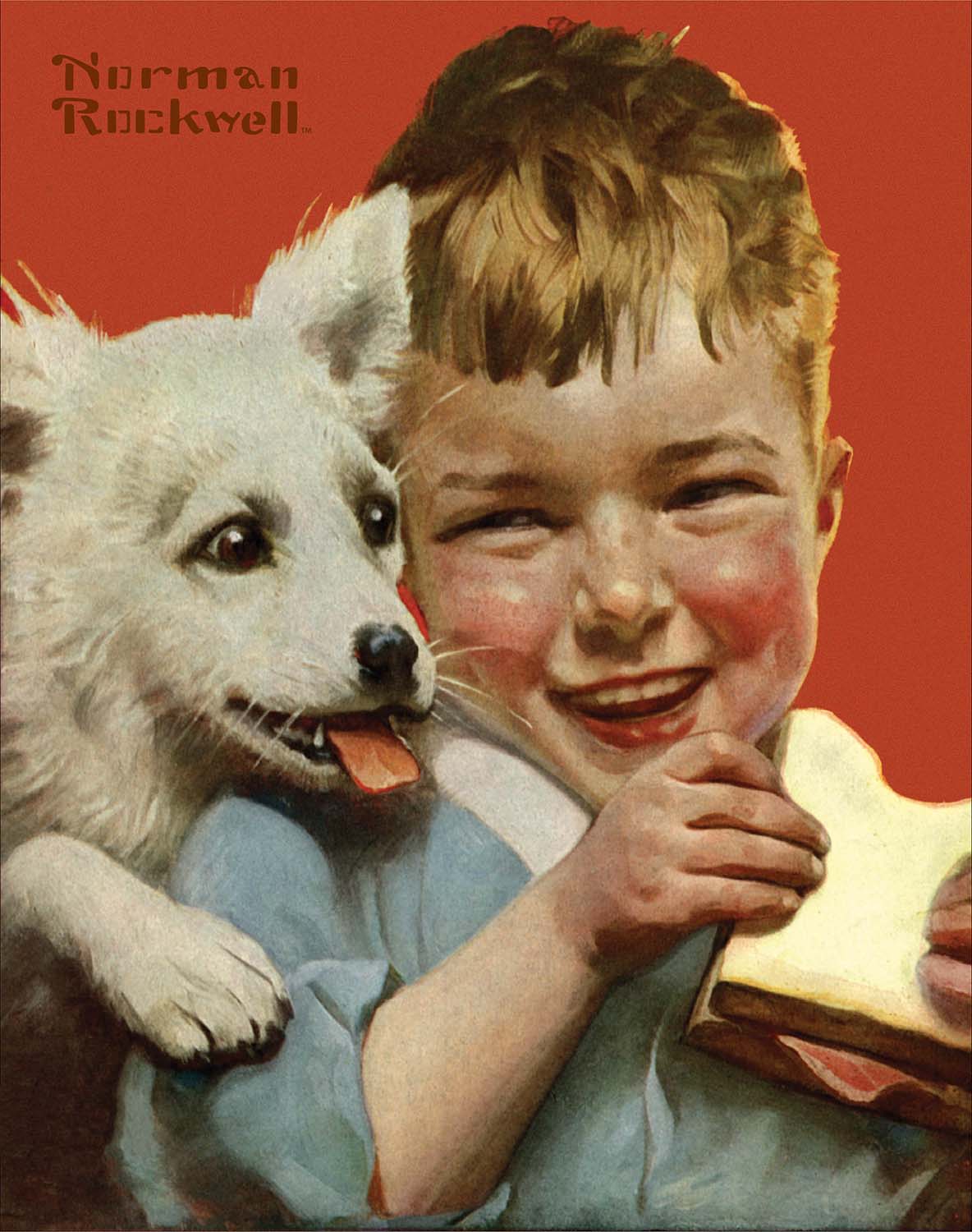 Laughing Boy with Sandwich and Puppy People Children's Puzzles