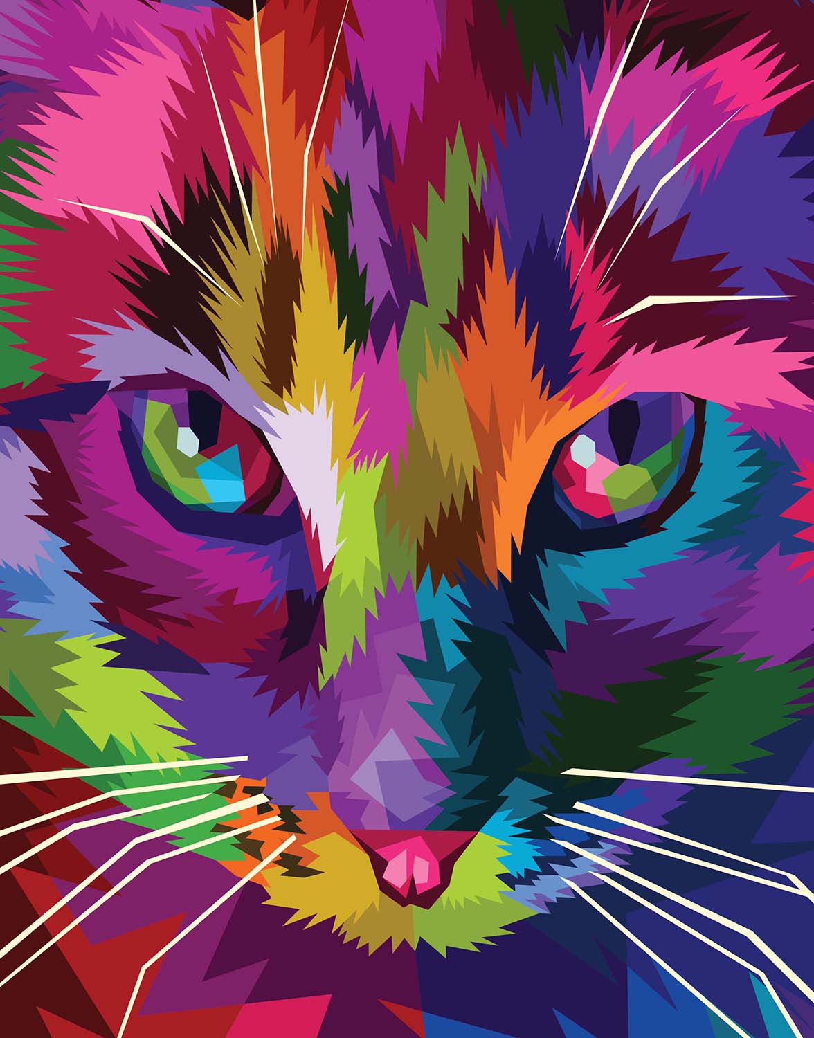 Vibrant Cat Cats Jigsaw Puzzle