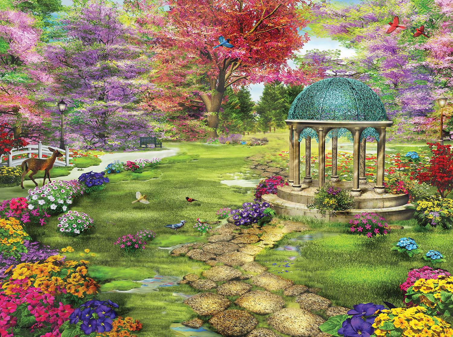 Land of Contemplation with sorting trays Flower & Garden Jigsaw Puzzle