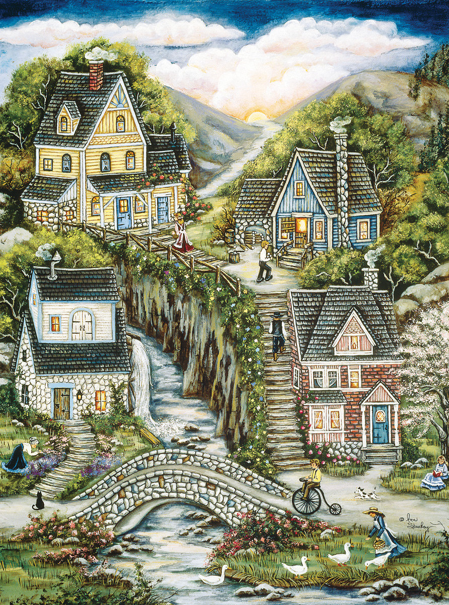 Dr. Puzzle "South Mountain Village" Around the House Jigsaw Puzzle