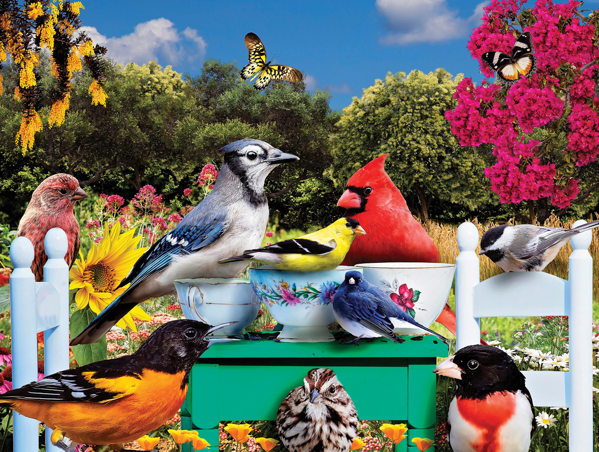Birds Tea Party Birds Jigsaw Puzzle