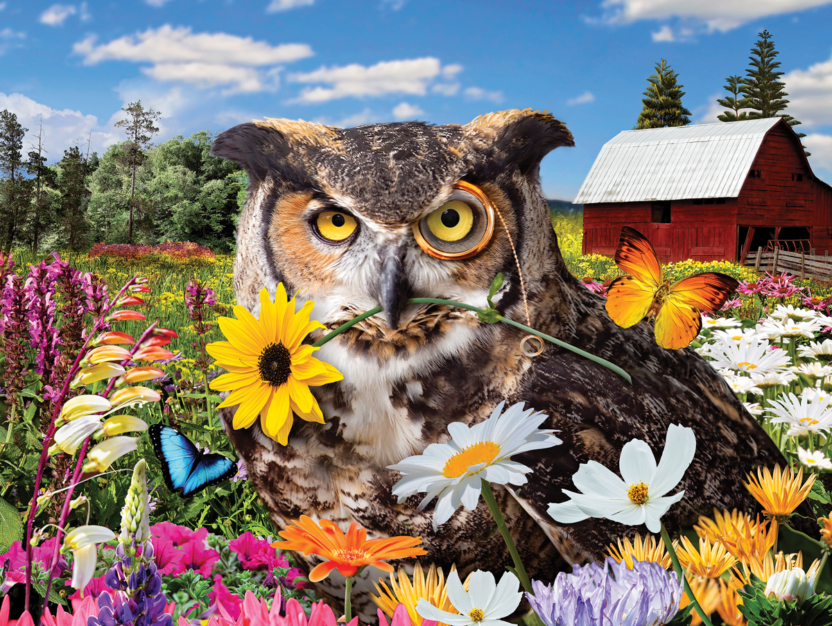 Owl Flower Fiesta Farm Jigsaw Puzzle