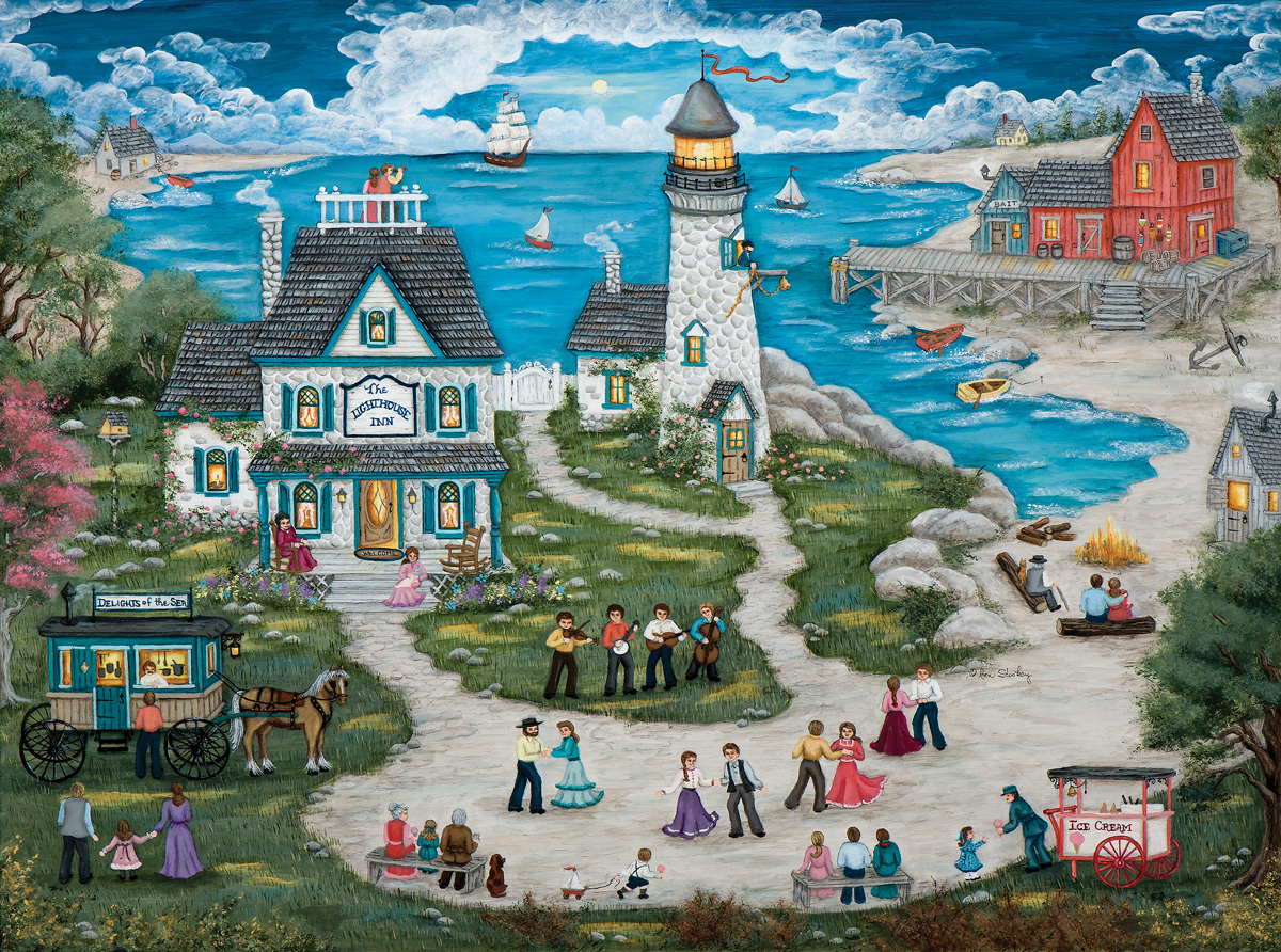 Party at the Lighthouse Inn Lighthouse Jigsaw Puzzle