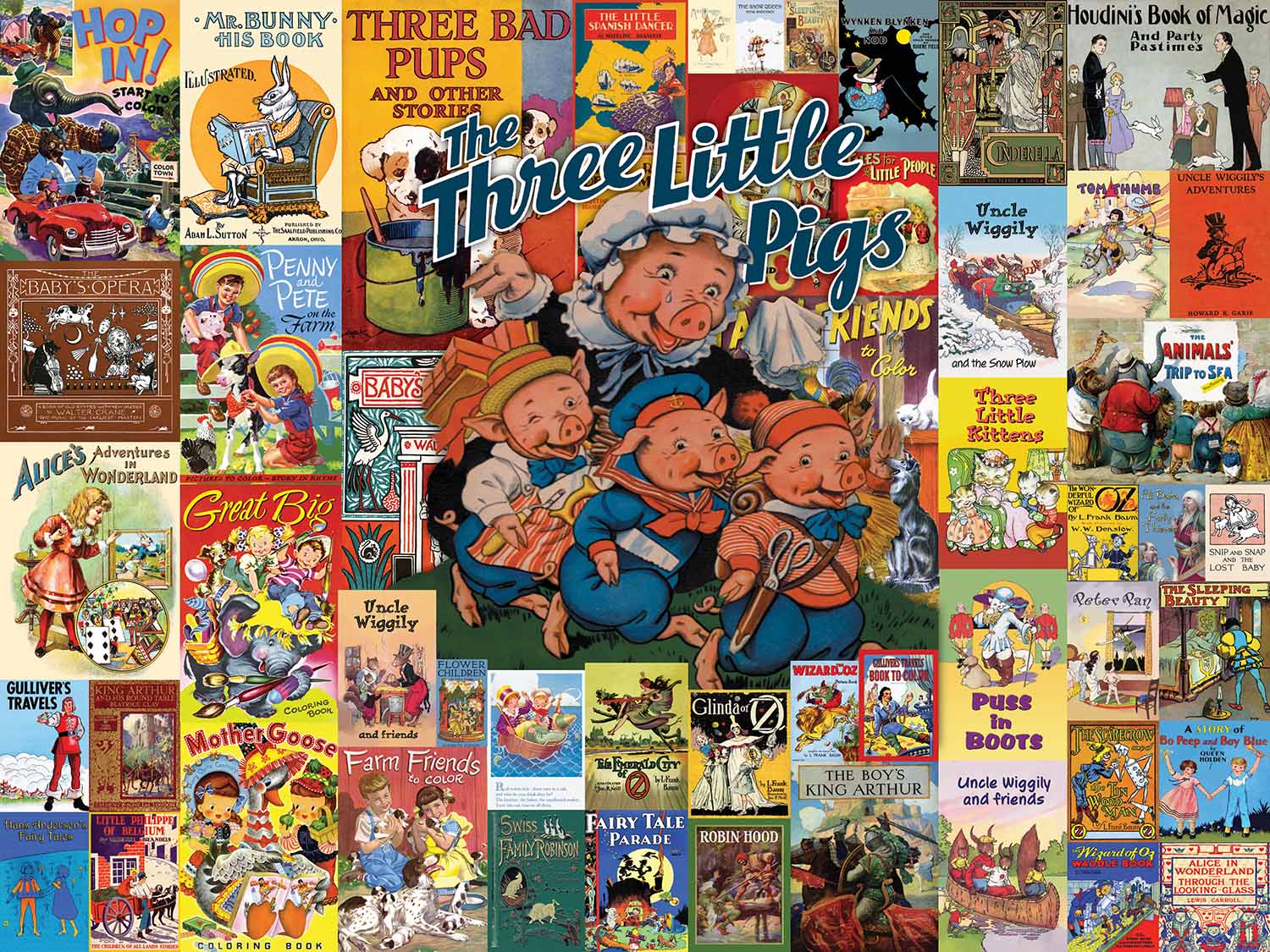 Bedtime Stories Nostalgic & Retro Round Jigsaw Puzzle