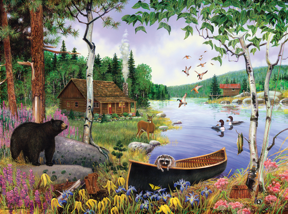Outdoor Lodge Lakes & Rivers Jigsaw Puzzle