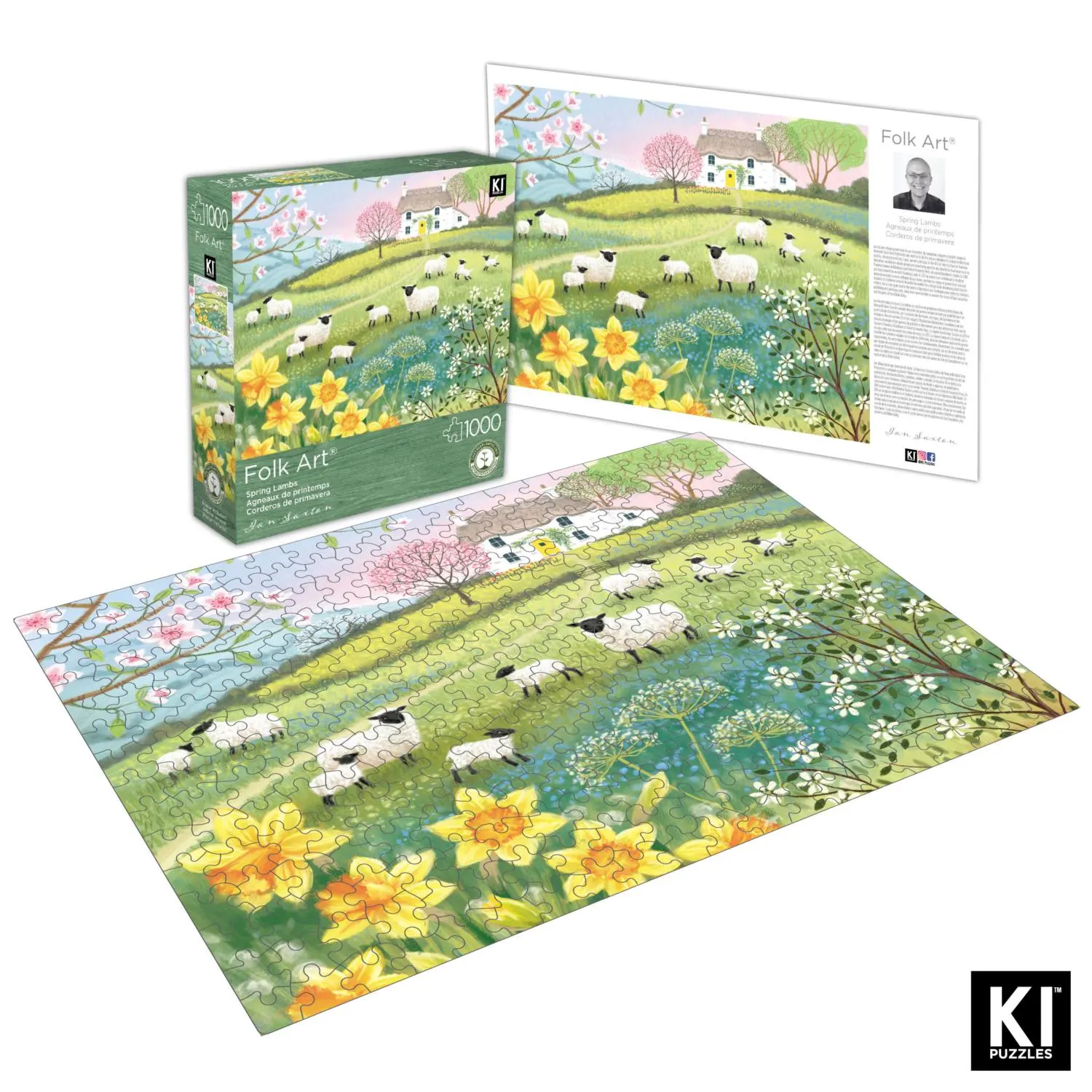 Folk Art - Ian Saxton - Spring Lambs Animals