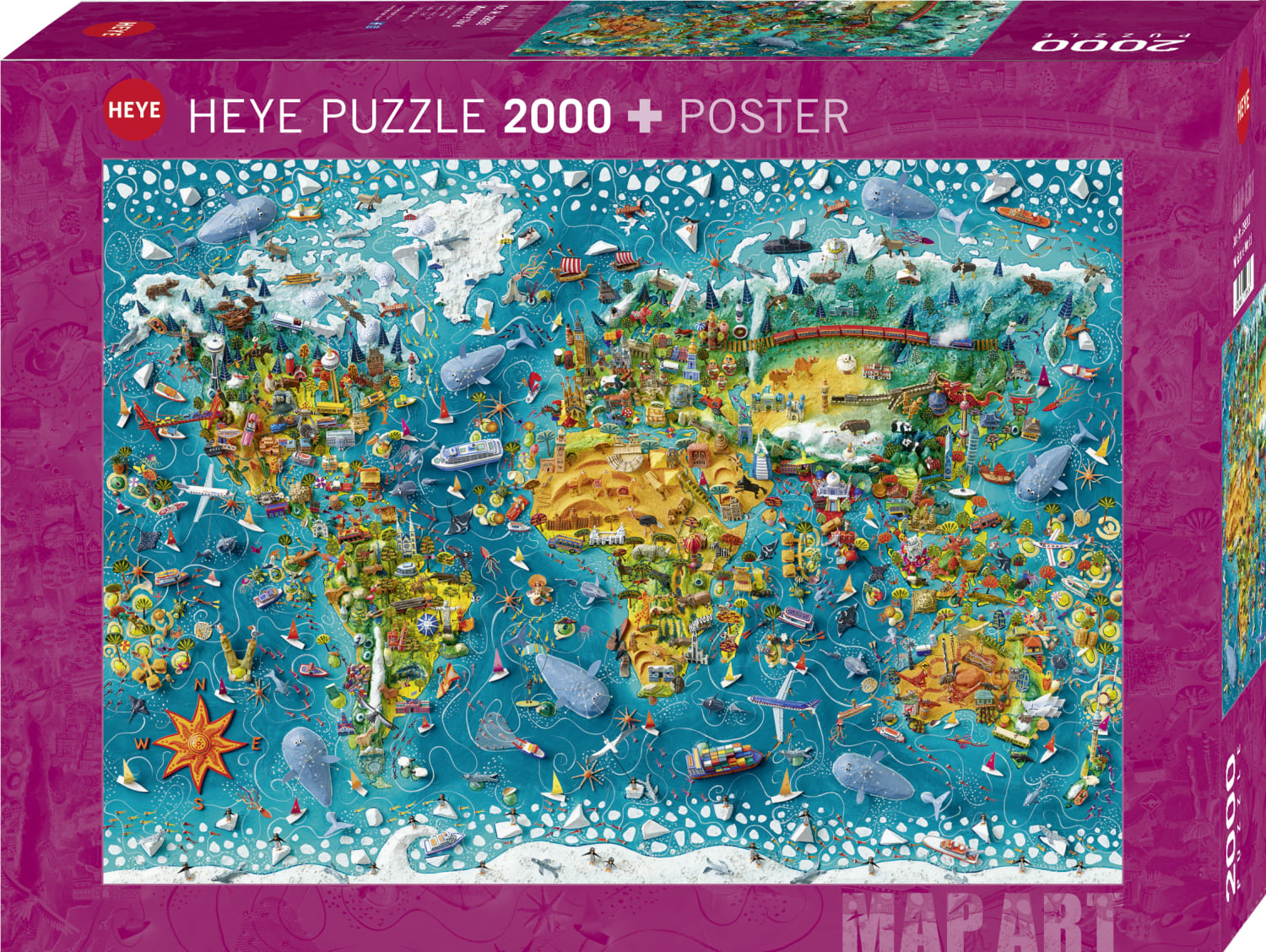 ジグソーパズル HEYE PAZZLE(2000piece) Map Art 29845 Amazon.com: Heye HY29845 Puzzle, Various : Zigic, Rajko