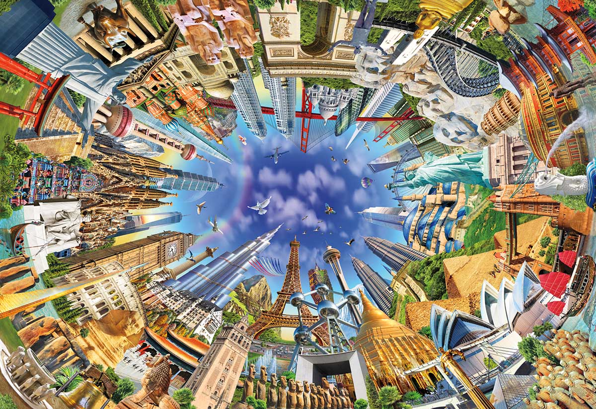 World Landmarks 360 - Scratch and Dent Travel Jigsaw Puzzle