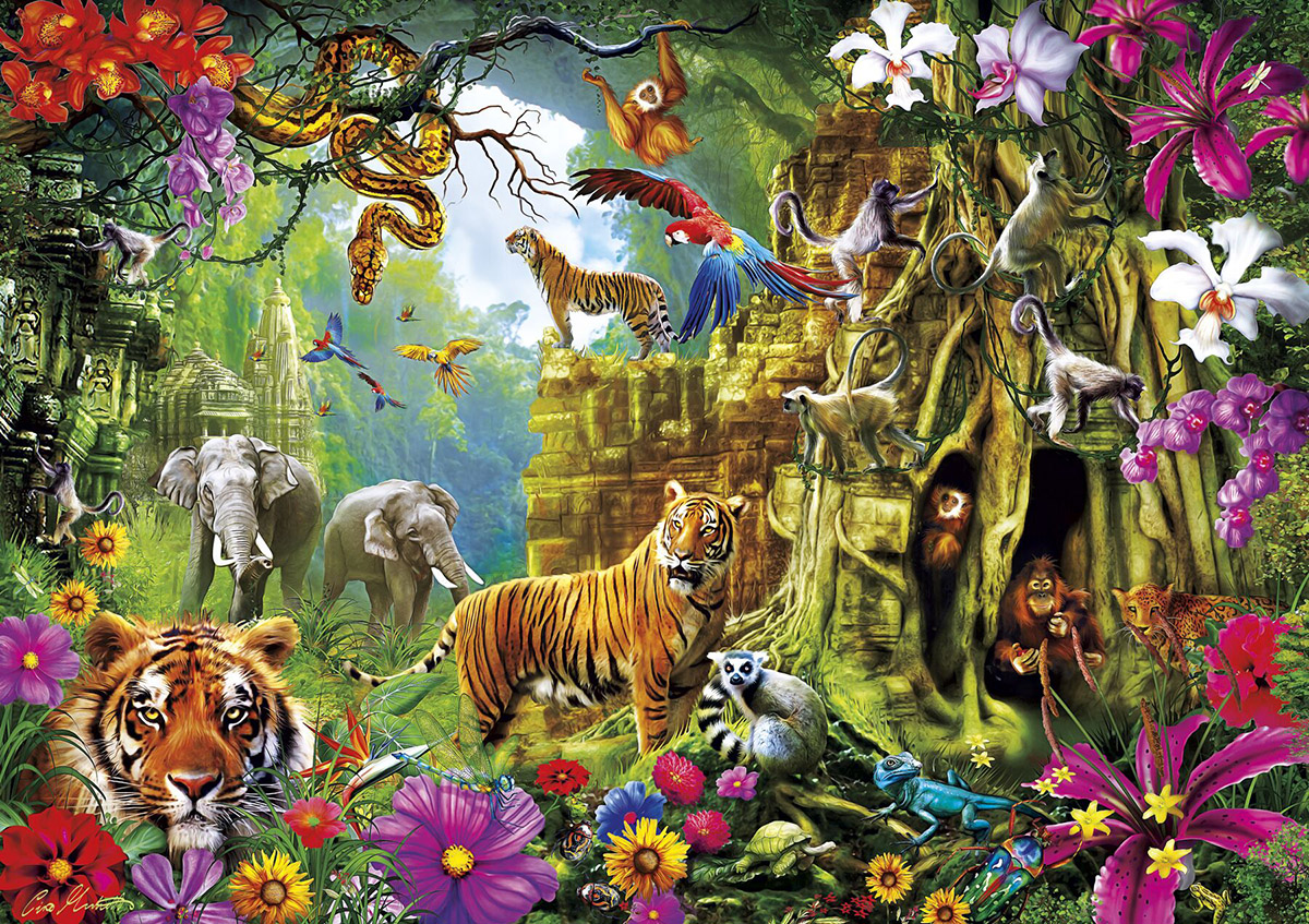 Jungle Discovery - Scratch and Dent Jungle Animals Jigsaw Puzzle