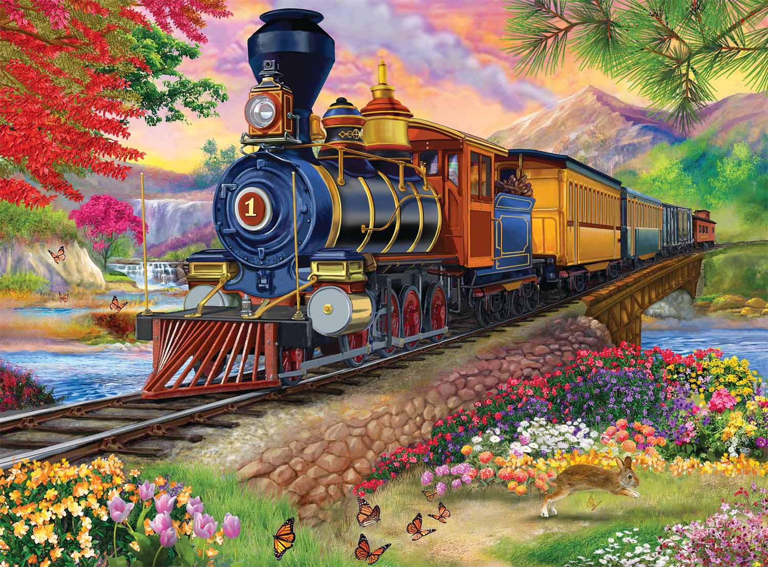 Scenic Steam Engine Train Jigsaw Puzzle