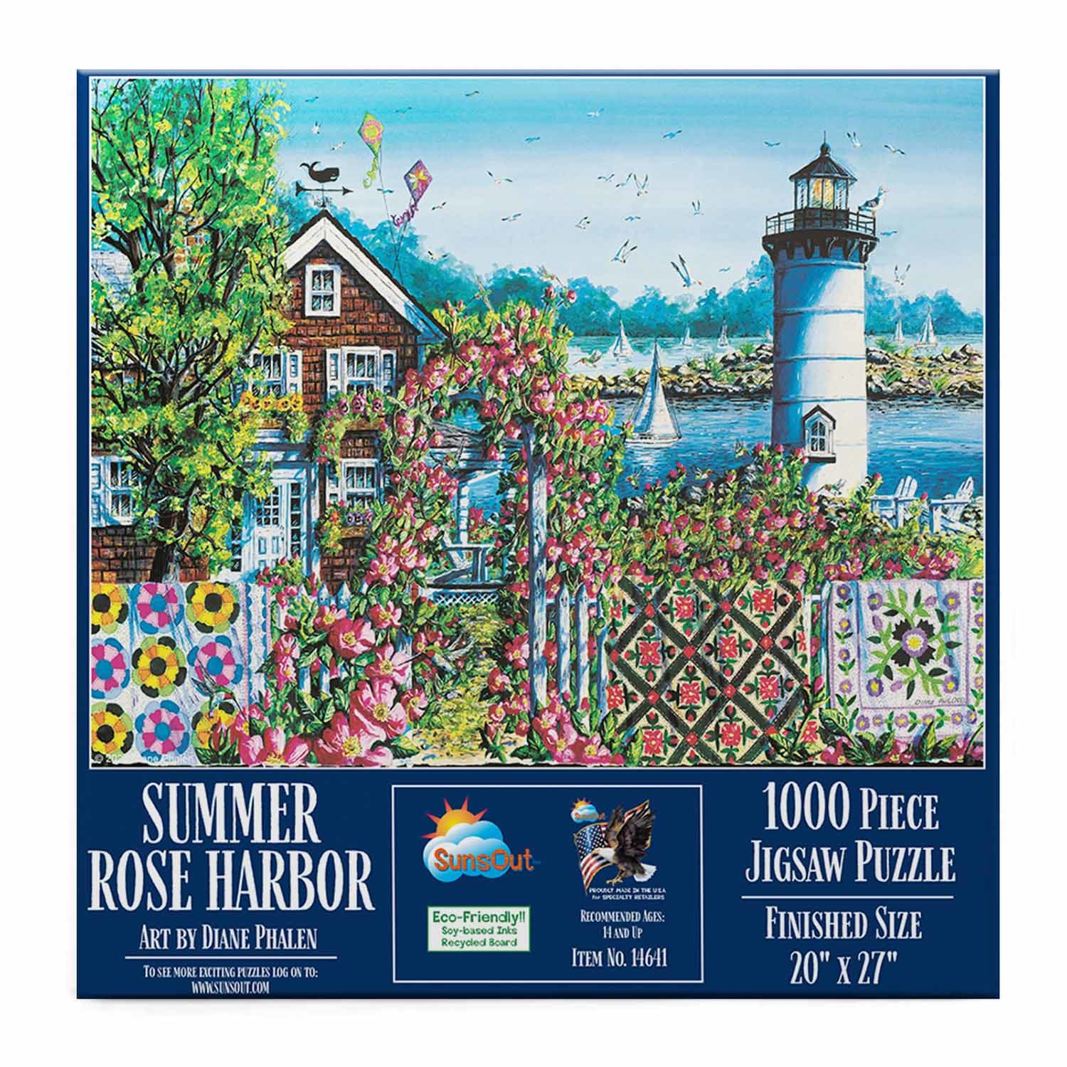 Summer Rose Harbor Lighthouse