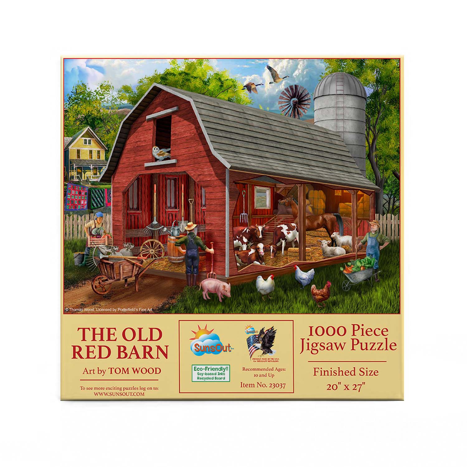 The Old Red Barn 1000 Pieces Sunsout Puzzle Warehouse