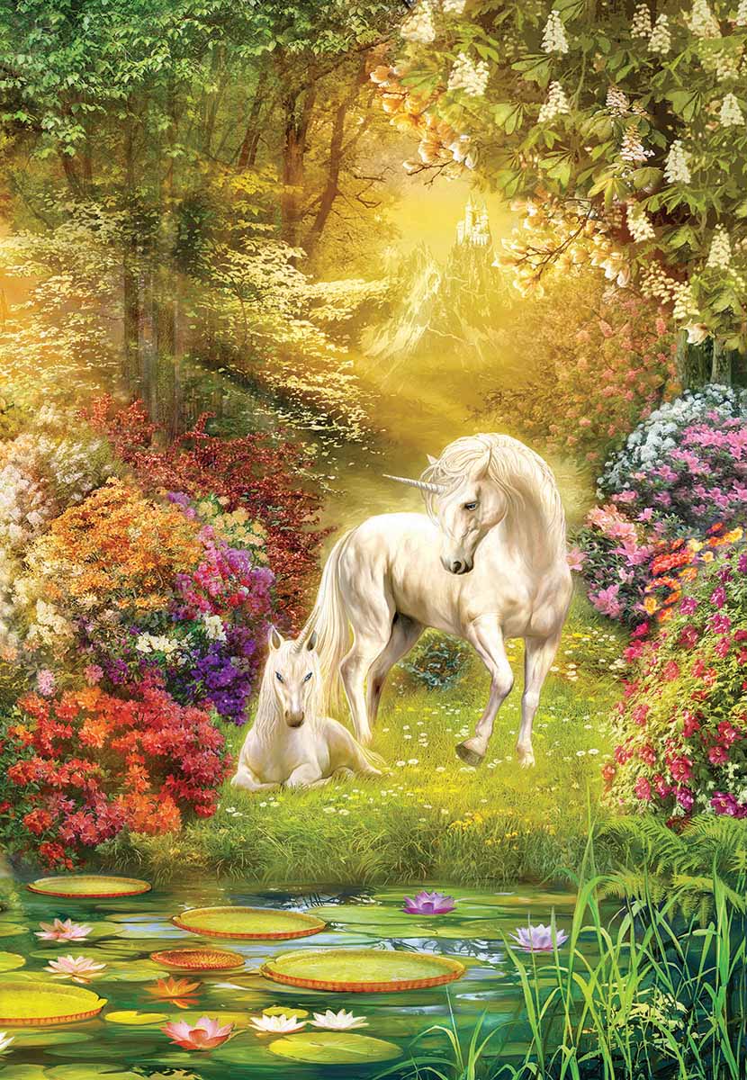 Enchanted Garden Unicorns Fantasy Jigsaw Puzzle