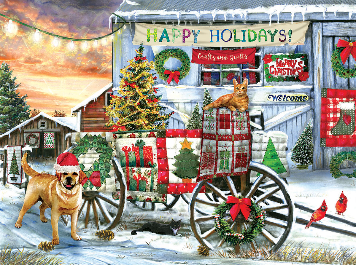 Fireside Santa Christmas Jigsaw Puzzle By Vermont Christmas Company