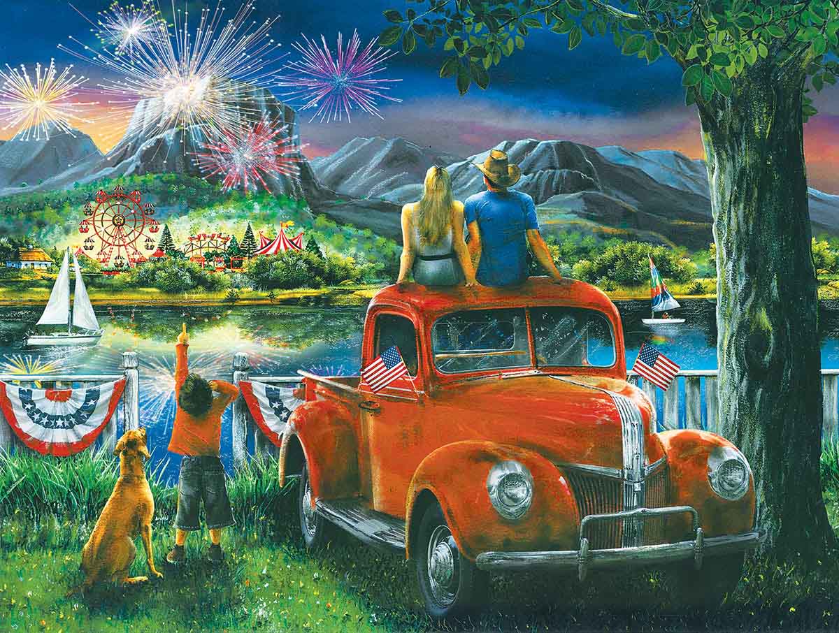 Celebration Across the River - Scratch and Dent Fourth of July Jigsaw Puzzle