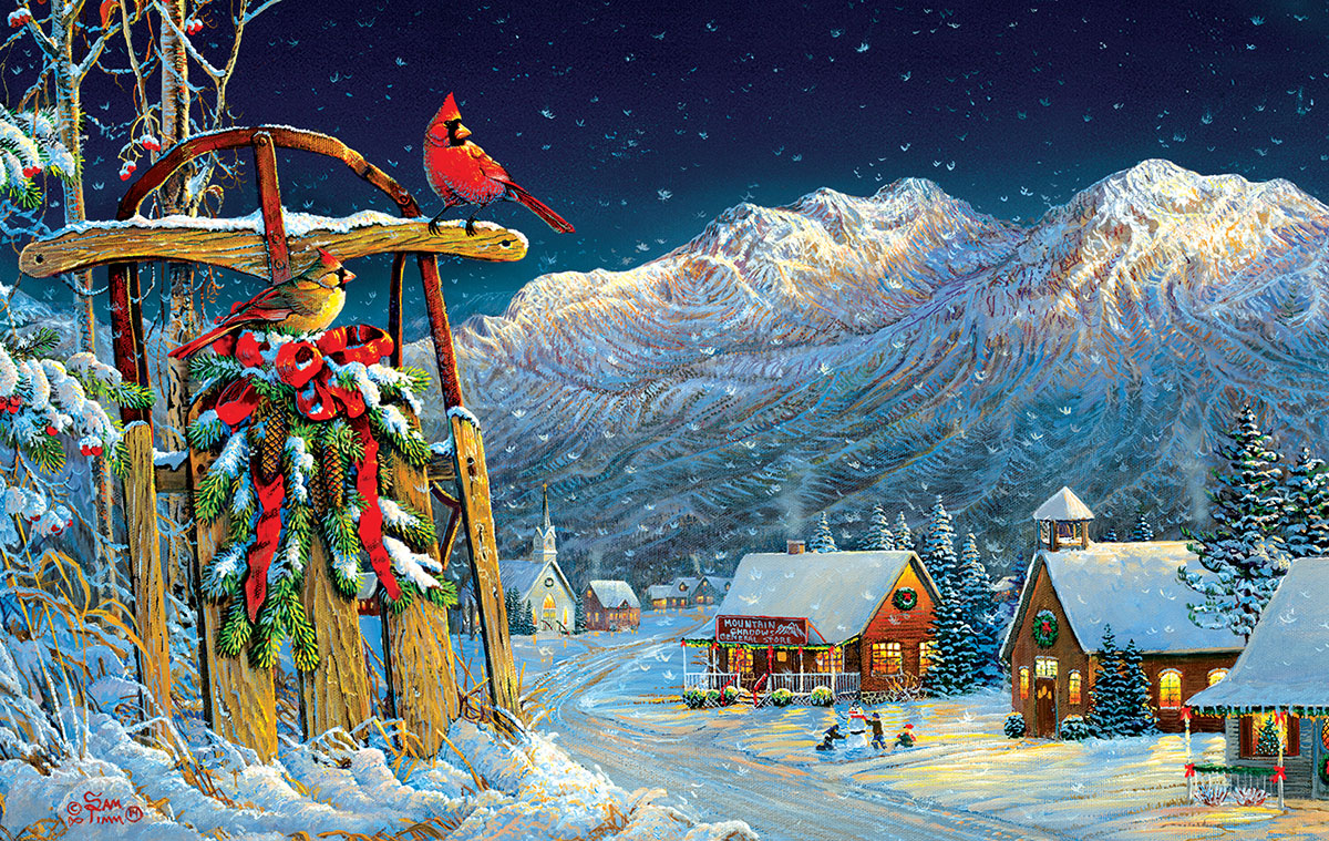Cardinals Holiday - Scratch and Dent Winter Jigsaw Puzzle
