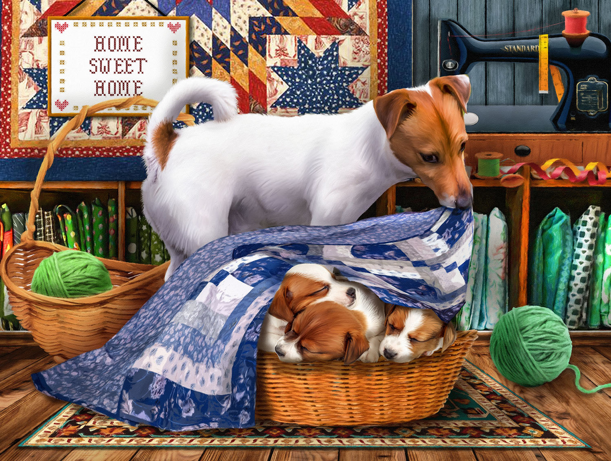 Sweet Dreams My Little Ones Dogs Jigsaw Puzzle