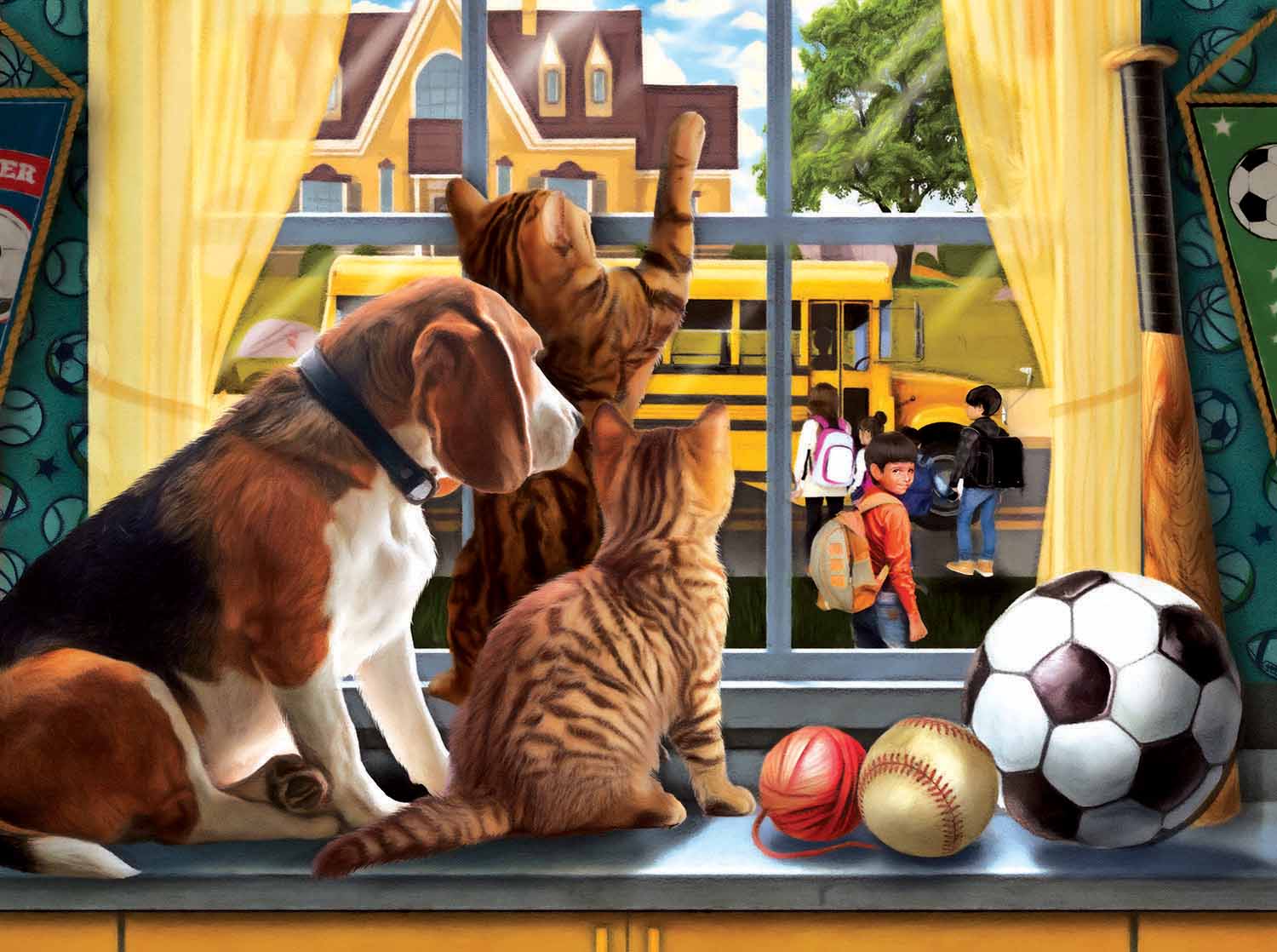 Off To School Cats Jigsaw Puzzle