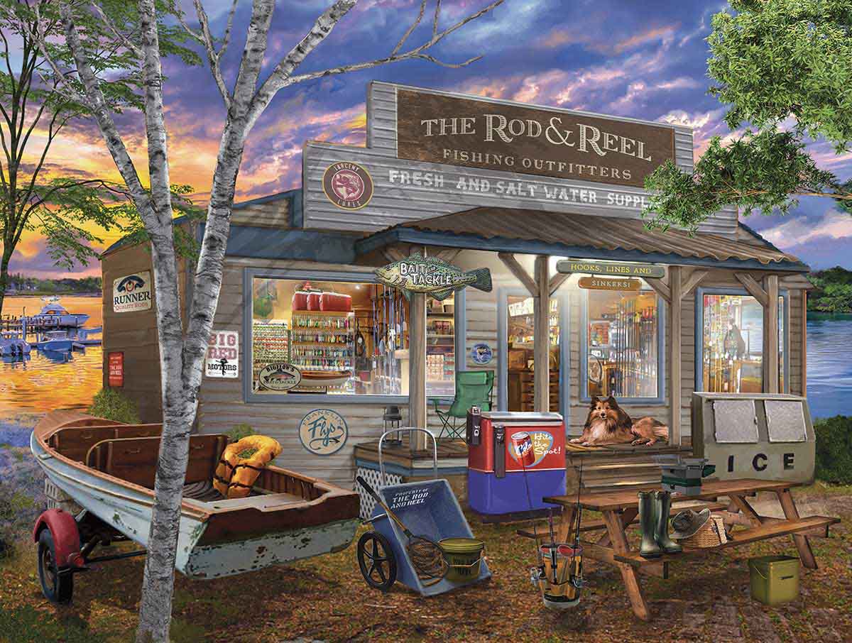 Rod and Reel Countryside Jigsaw Puzzle