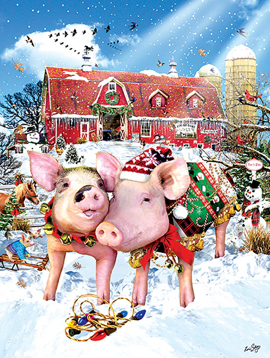 Christmas Sweater - Scratch and Dent Farm Animal Jigsaw Puzzle