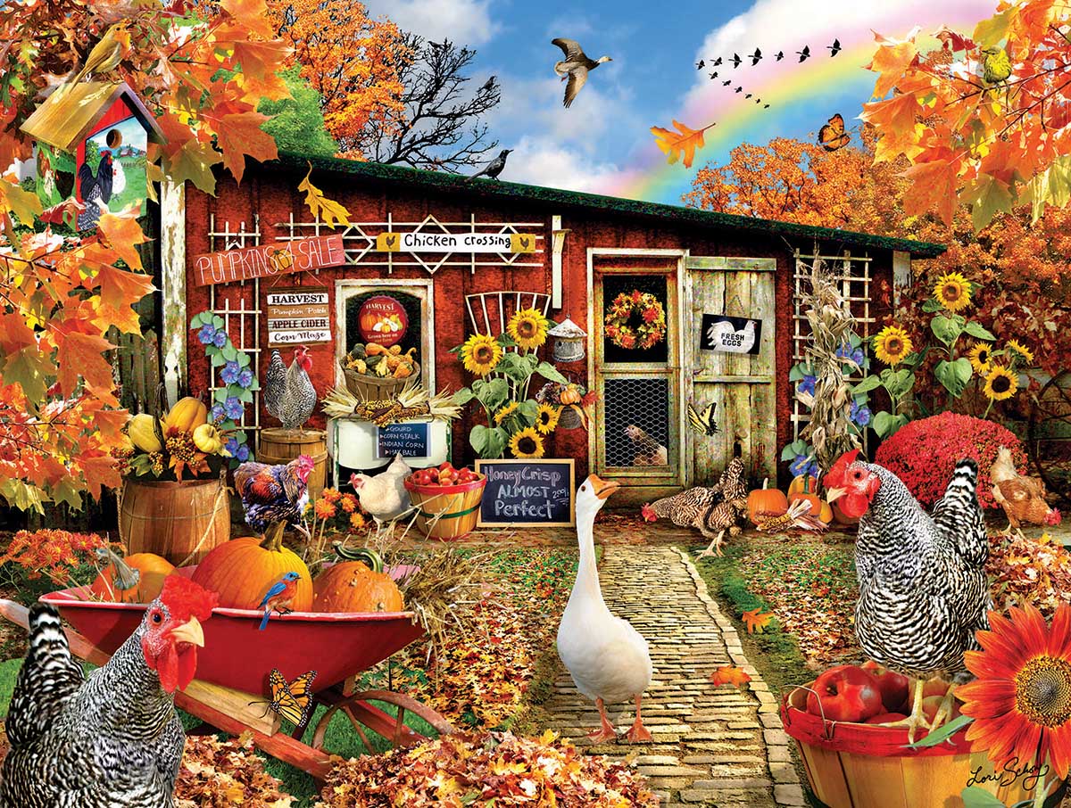 Chickens Crossing Birds Jigsaw Puzzle