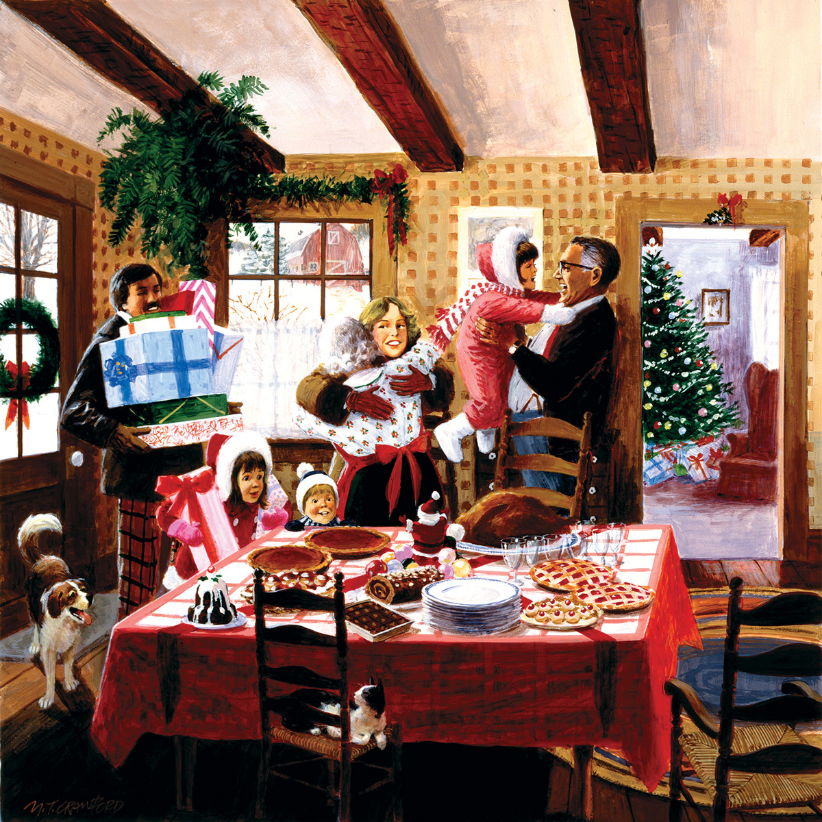 Christmas Dinner Guests - Scratch and Dent People Jigsaw Puzzle