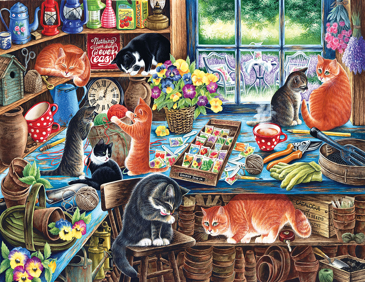 Cat & Books Books & Reading Jigsaw Puzzle By Yazz
