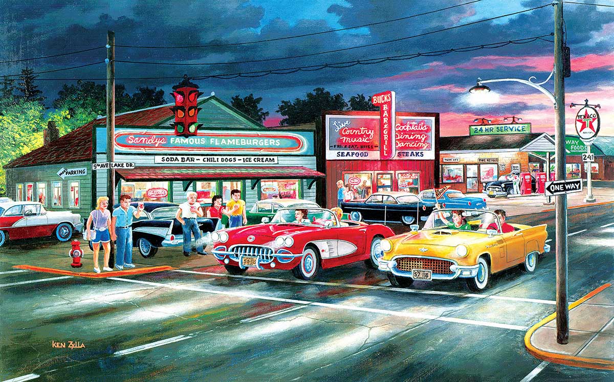 Rickey's Diner Car Nostalgic & Retro Jigsaw Puzzle By MasterPieces