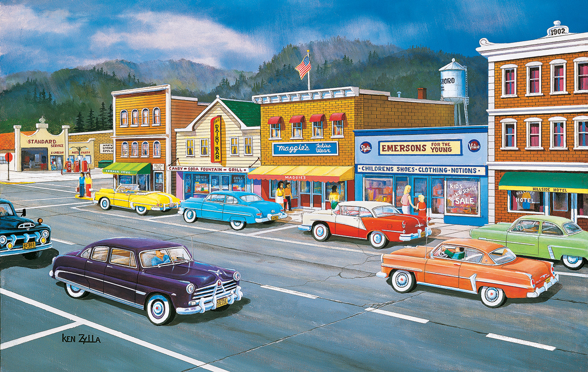 Main Street Memories Vehicles Jigsaw Puzzle