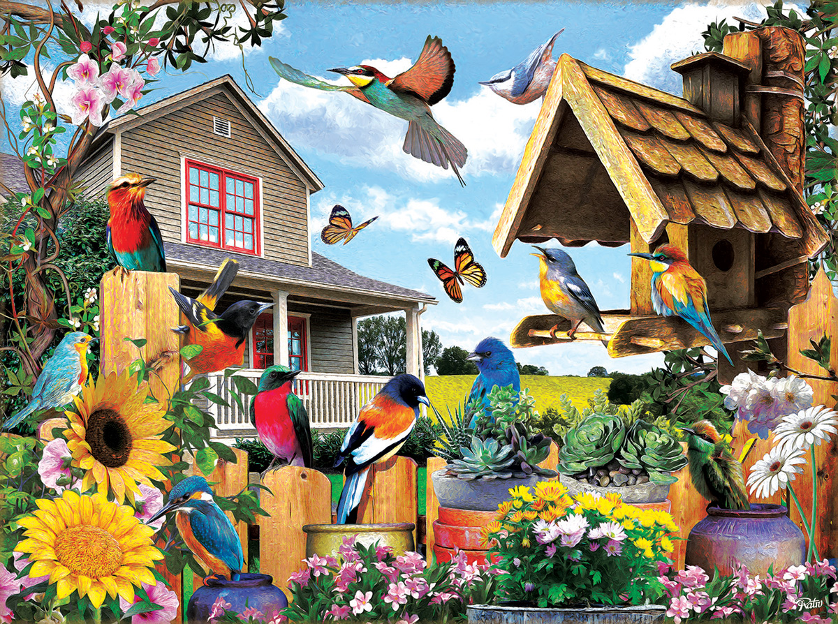 Gathering for Summer - Scratch and Dent Birds Jigsaw Puzzle